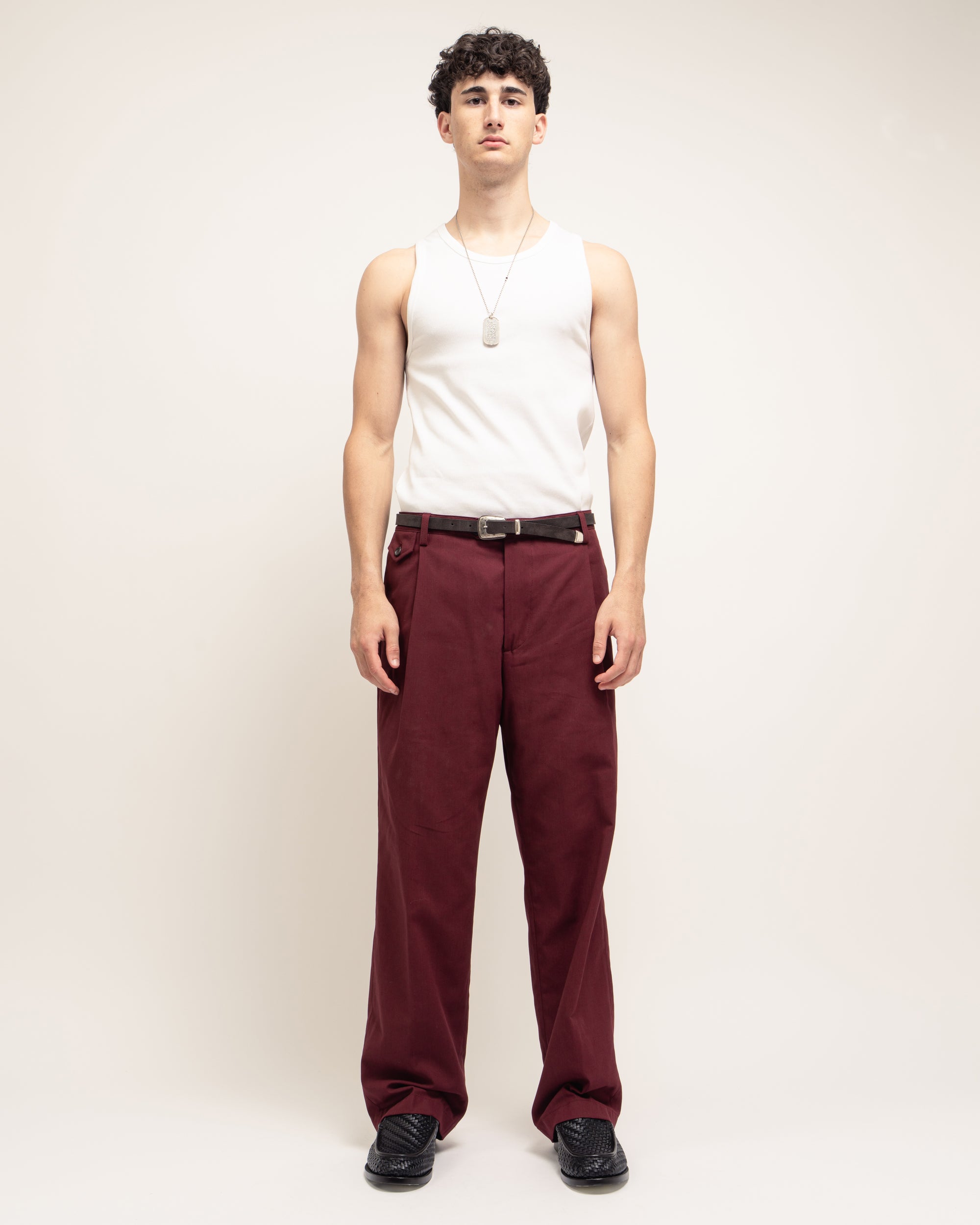 Rushen pantaloni con pieghe